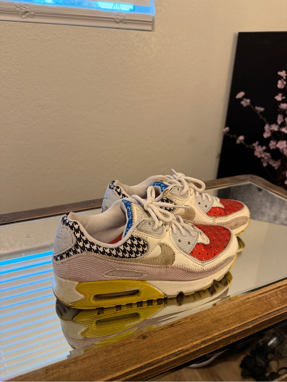 Nike Women's Multicolor Sneakers — Red, White, Black, Yellow Accents